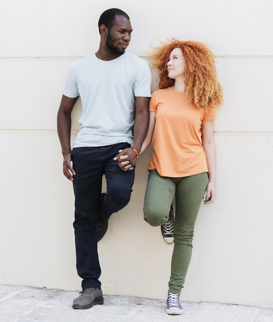 Couple wearing tshirt manufactured by farnix sports