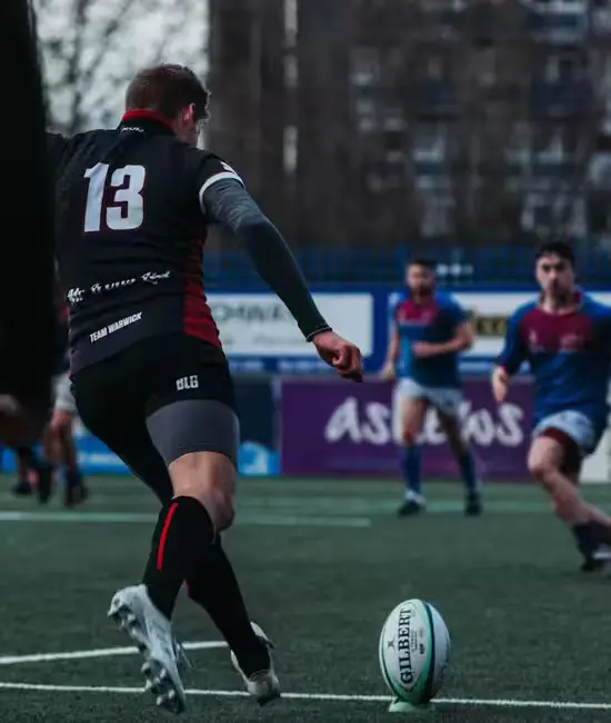 Player wear custom made black rugby uniform