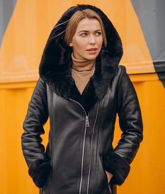 Women wearing custom made jacket